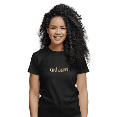 Sanskrit unlearn - Relaxed Fit Black T-Shirt