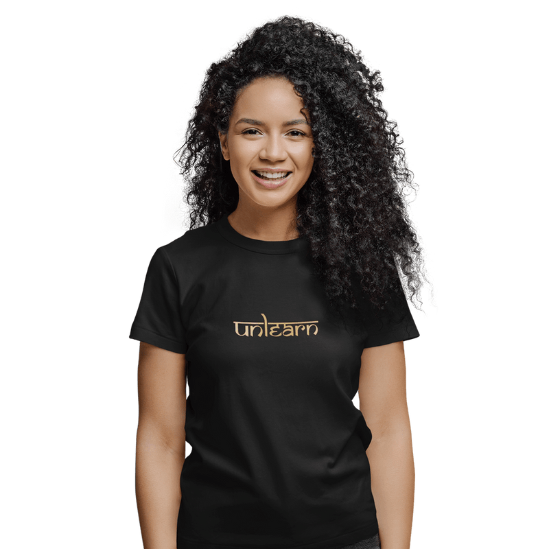 Sanskrit unlearn - Relaxed Fit Black T-Shirt