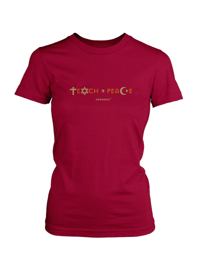 Teach Peace - Women's Cranberry T-Shirt