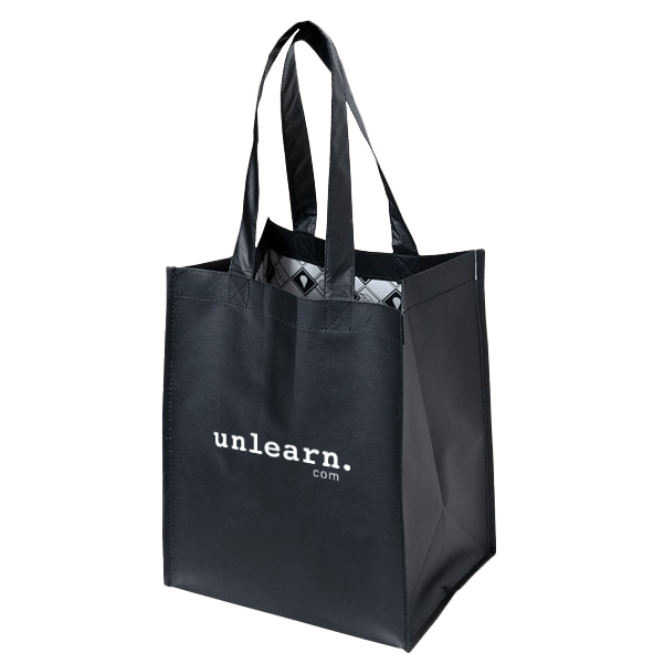 unlearn. Medium Recycled Black Tote Bag