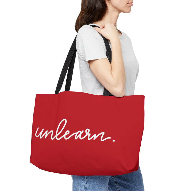 unlearn logo script - Weekender Tote Bag