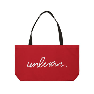 unlearn logo script - Weekender Tote Bag