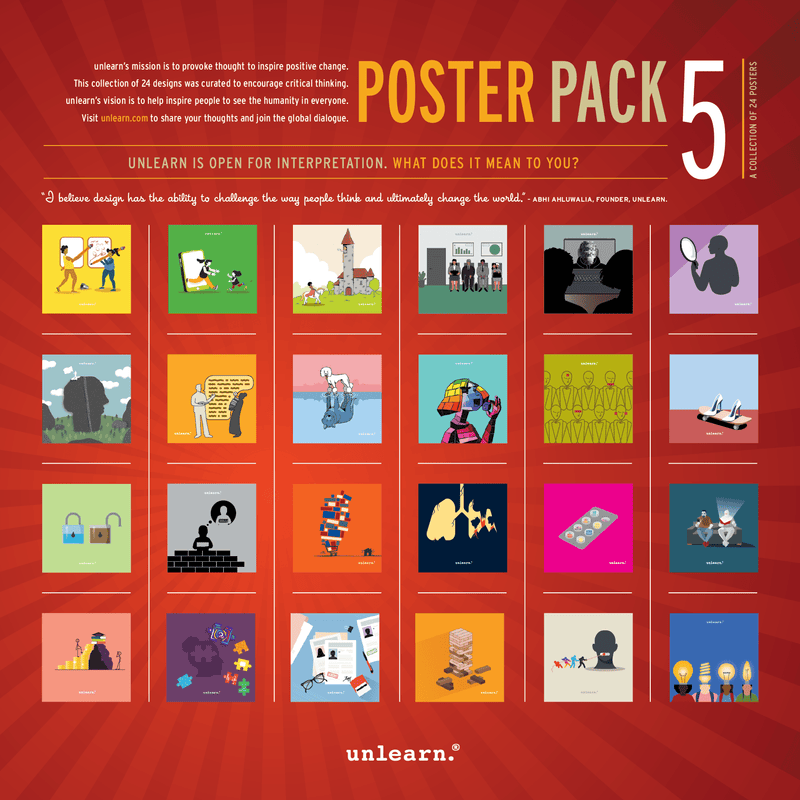 unlearn. Poster Pack 5 - Set of 24