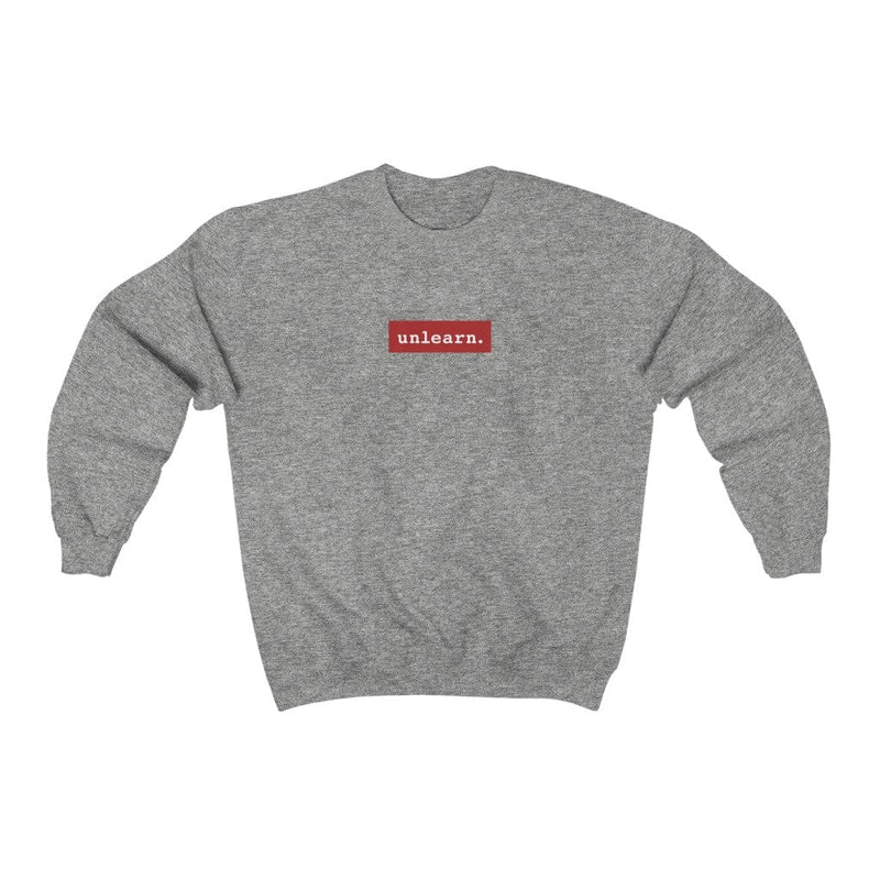 unlearn Red Box Logo - Relaxed Fit  Crewneck Sweatshirt