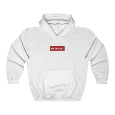 unlearn Red Box Logo - Relaxed Fit Hoodie