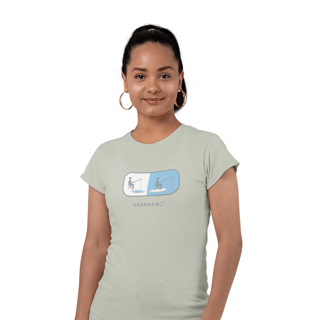 Ice Fishing - Women's Fitted Silver T-Shirt – unlearn.
