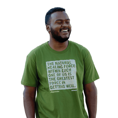Natural Healing - Relaxed Fit Olive Green T-Shirt