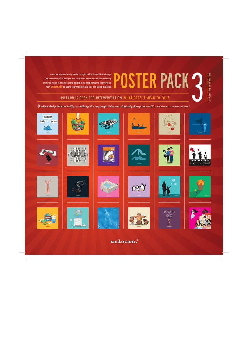 unlearn. Poster Pack 3 - Set of 24