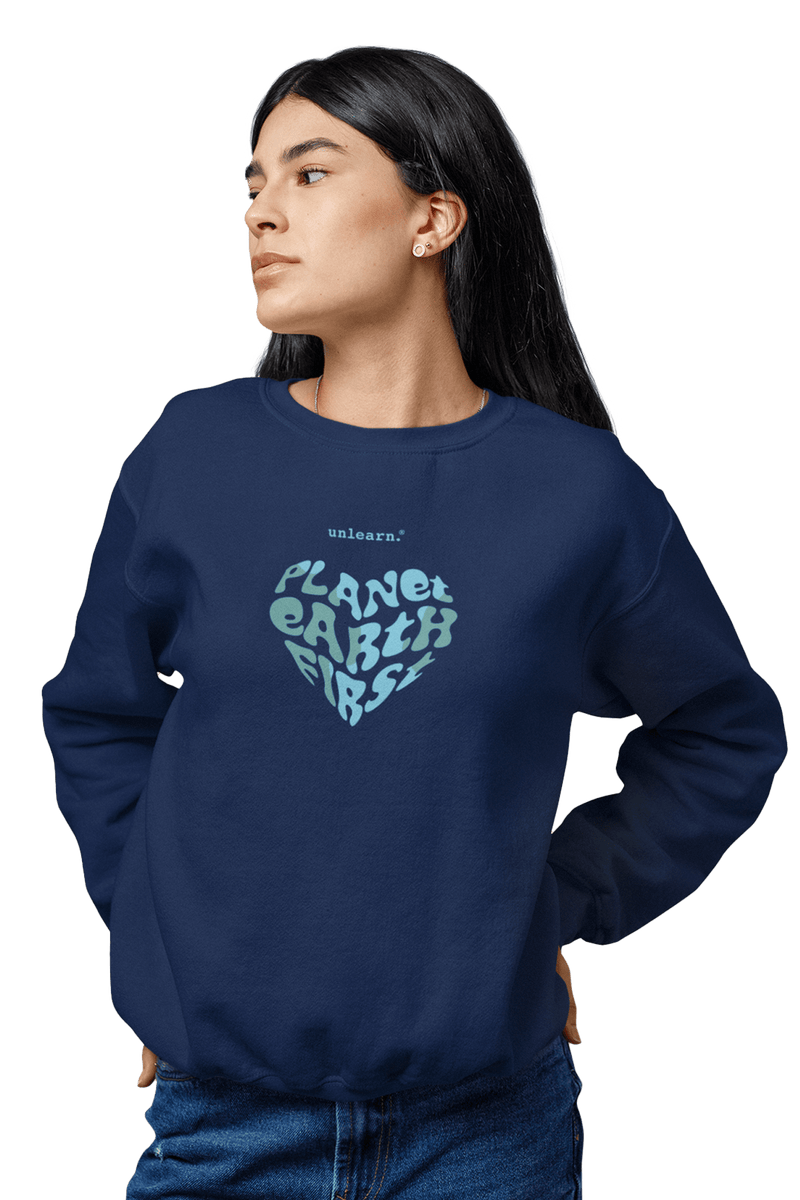 Planet Earth First - Relaxed Fit Fleece Crewneck Sweatshirt