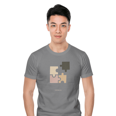 Puzzled - Relaxed Fit Slate Grey T-Shirt