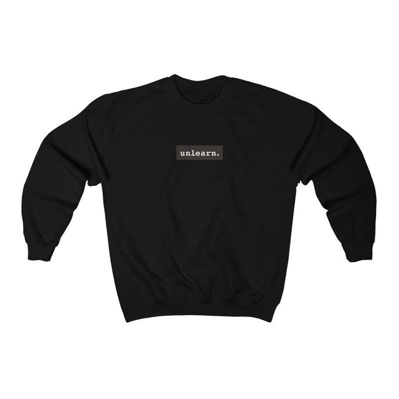 unlearn Dark Grey Box Logo - Relaxed Fit Crewneck Sweatshirt