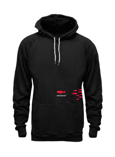 New Fish - Relaxed Fit Black Fleece Pullover Hoodie*