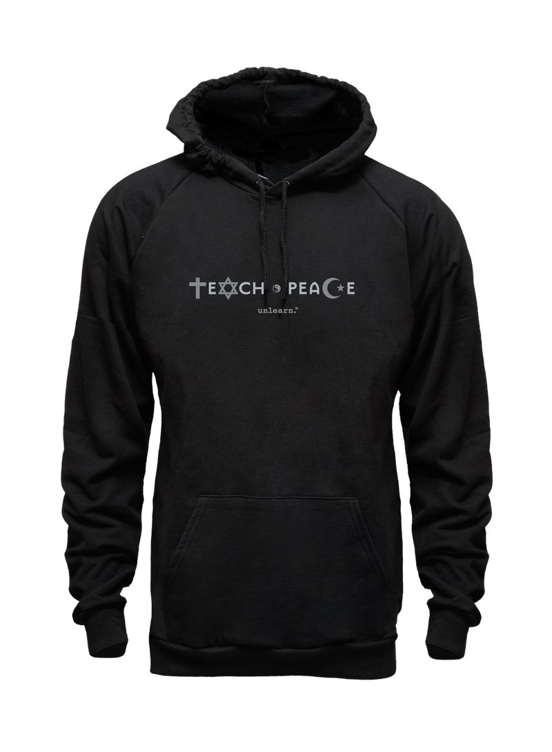 Teach Peace - Unisex Black Fleece Hoody