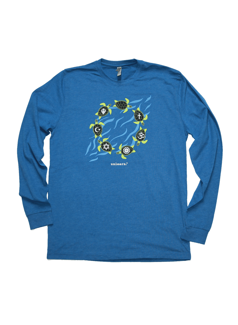 Turtles - Relaxed Fit Heather Blue Long Sleeve T-Shirt*