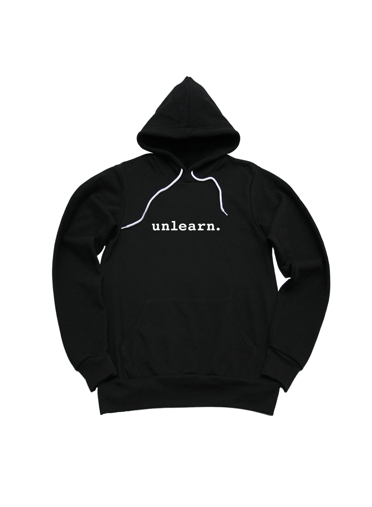unlearn. Logo - Relaxed Fit Black Fleece Pullover Hoodie